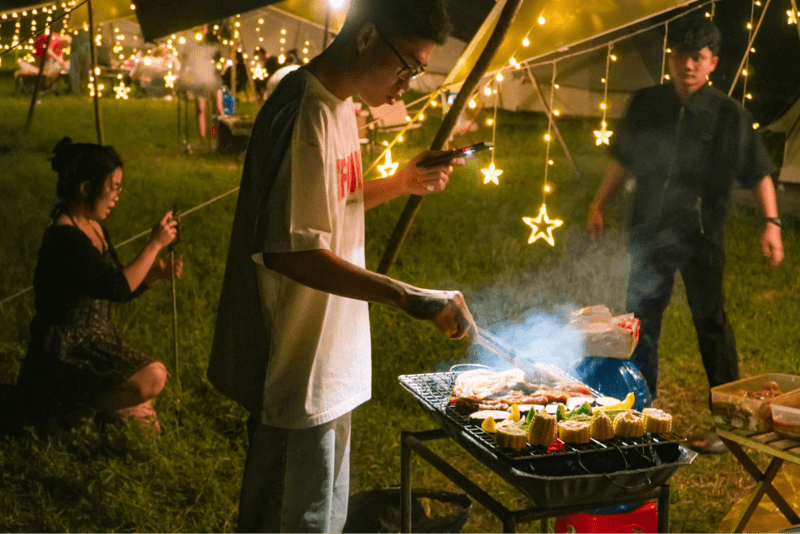 nướng BBQ cắm trại hồ dầu tiếng