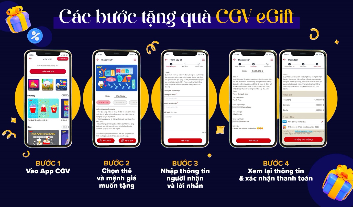 Cách sử dụng thẻ quà tặng CGV & CGV eGift đơn giản